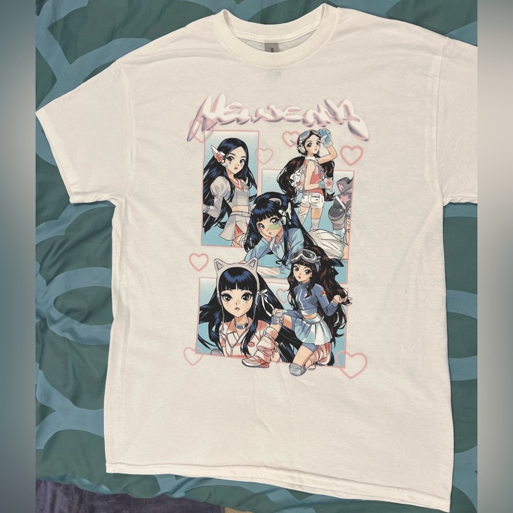 New Jeans - K - POP - white tee from Lollapalooza Merch in Chicago, Illinois